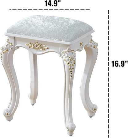 Vintage Vanity Stool Vanity Chair, Round & Rectangular Makeup Stool, Cute - Image 3