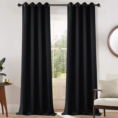 Yakamok Room Darkening Curtains 52x108 inch Length Black-Living Room | 2 panels by Yakamok