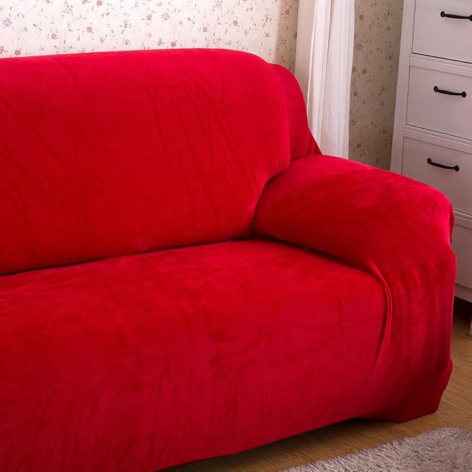 vctops 1-Piece Velvet Plush Stretch Chair Sofa Slipcover Soft Fuzzy Fluffy - Image 5