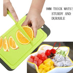 Mini Kitchen Cutting Board Mats, BPA Free, Dishwasher Safe, Juice Grooves, Thicker Boards, Easy Grip Handle, Non Porous, 2 pack