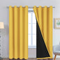 Yakamok Mustard Yellow Blackout Curtains Panels 96 Inches Long, 2 Thick Layers by Yakamok