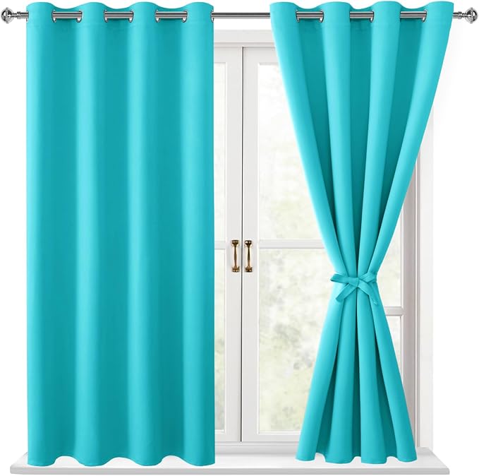 Blackout Curtains for Bedroom, 52 x 54 Inch, 2 Panels | Thermal Insulated & by Hiasan