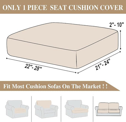 LA MEACK Couch Cushion Cover Seat Cushion Cover Stretch Armchair Cover Separate - Image 6