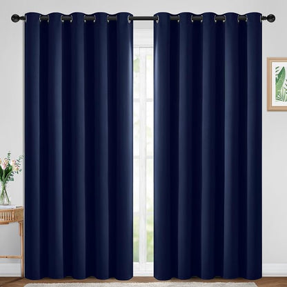 Yakamok Room Darkening Curtains 70x84 inch Length Navy Blue-Living Room | 2 by Yakamok