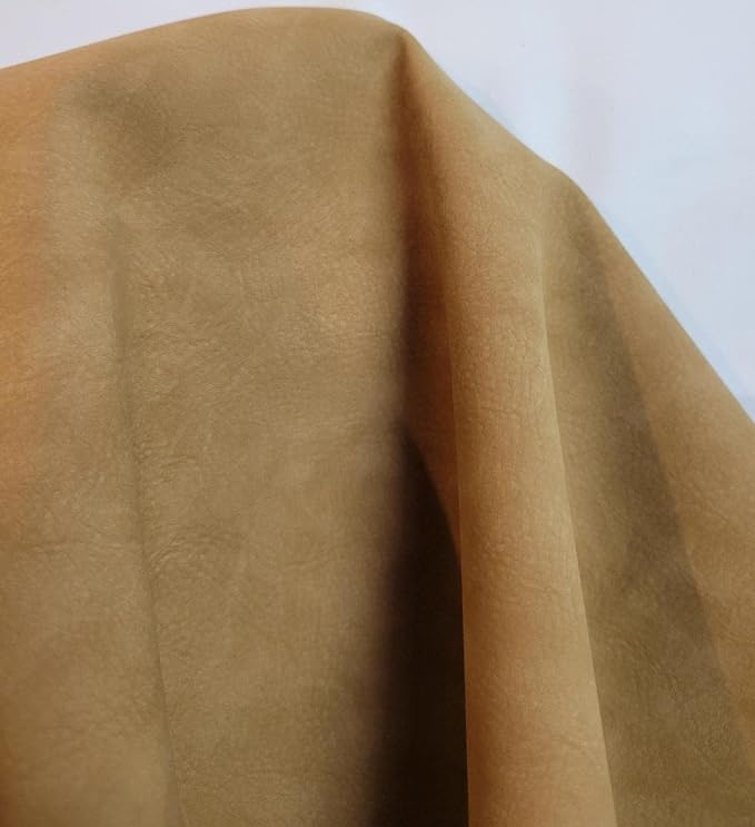 Wheat Nubuck Soft Faux Leather Fabric PU Leather by The Yard Synthetic Pleather - Image 8