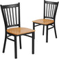 Flash Furniture 2 Pack HERCULES Series Black Vertical Back Metal Restaurant by FlashFurniture