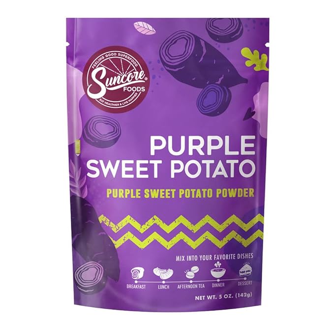 Suncore Foods Purple Sweet Potato Powder, Purple Food Coloring Powder, Gluten-Free, Non-GMO, 5oz (1 Pack)