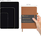 &And Per Se Lined Journal Notebook, 160 Pages, A5 5.7 x 8 inches College Ruled Thick Paper Notebook Journals for Writing, Hardcover Notebooks for Women Men Office School (1 Pack, Light Brown)