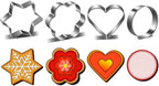 Metal Cookie Cutters Set- Heart, Star, Round, Flower - 12Pcs Cookie Cutters - Heart Star Cookie Cutter Round Small Cutter Flower Cookie Cutter for Baking