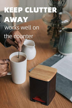 Ceramic Tea Bag Storage Organizer Caddy Holder with Lid (Navy)
