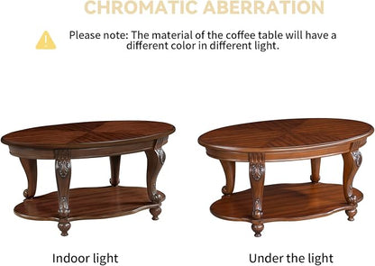 LKTART 42" Vintage Oval Coffee Table - Image 7