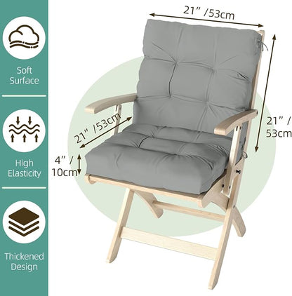Outdoor Chair Cushions Set of 2, High Back Soft Seat Pad - Image 9