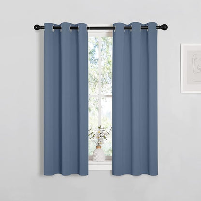 NICETOWN Thermal Insulated Curtains Blackout Draperies, Stone Blue, 29 by 40 by NICETOWN