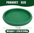 Green Round Wood Decorative Ottoman Tray for Coffee Table Kitchen Counter, Living Room, Handcrafted Green Wooden Serving Tray for Table Centerpiece
