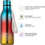 BJPKPK Insulated Water Bottles, 18 oz Stainless Steel Metal Water Bottle with Strap, BPA Free Leak Proof Thermos,Mugs,Flasks, Reusable Water Bottle for Sports & Travel, Caribbean Sunrise