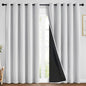 Yakamok Greyish White 100% Blackout Curtains 84 Inches Long, 2 Thick Layers | by Yakamok