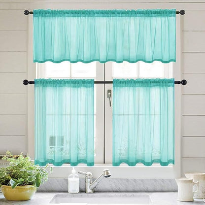 MIULEE Sheer Curtains 24 inch Length Kitchen Window Curtains Over Sink - Image 5