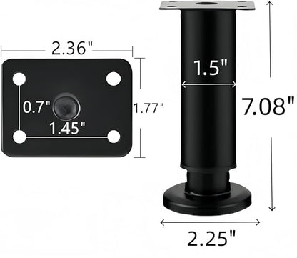 4PCS Adjustable 7.08-12.2 Inch Metal Furniture Legs Black Furniture Replacement - Image 2