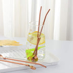 AmazonBasics 8PC 8.5Inch Stainless Steel Rose Gold Reusable Metal Straws + 2 Brushes