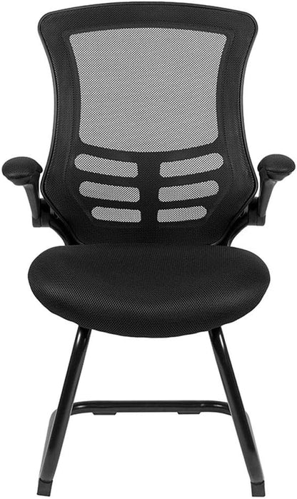 Flash Furniture Kelista Black Mesh Sled Base Side Reception Chair - Image 6