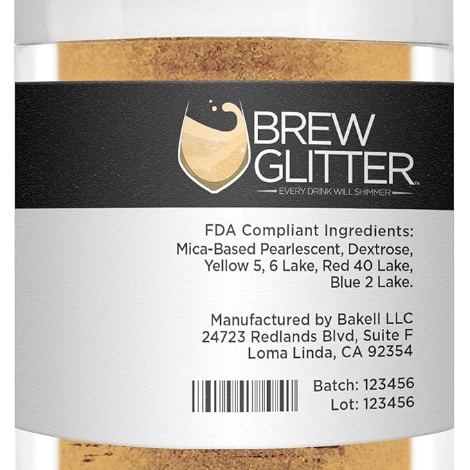 Gold BREW GLITTER Edible Glitter For Drinks, Cocktails, Beer, Garnish Glitter & Beverages | KOSHER & HALAL Certified | 100% Edible & Food Grade | Vegan, Gluten, Nut Free (25g, Gold)