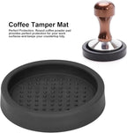 Tamper Mat, 3in Food Grade Silicone Coffee Tamper Mat Compact Anti Slip Round Single Hole Coffee Powder Pressing Pad for Cafe Household(Black)