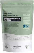 J Mac Botanicals, Organic Calendula Flower (4 ounce), whole dried flowers and petals, loose leaf tea, marigold flower, USDA Certified Organic. Great for loose leaf teas, cocktail bombs, salve
