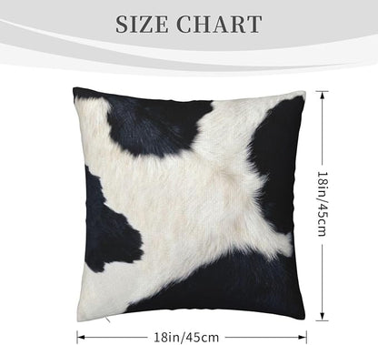 Black and White Western Cow Print Pillow Covers 18x18 Set of 2, Cowhide Accent - Image 3