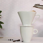 Cilio C104943 Porcelain Coffee Filter/Holder Pour-Over, 4/Medium, White