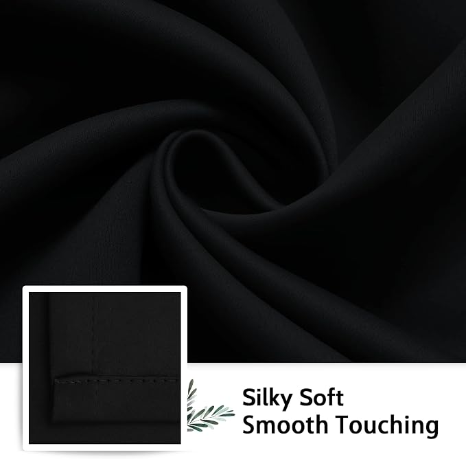 SimpleHome Black 100% Blackout Curtains Room Darkening Living Room 84 Inch | - Image 7