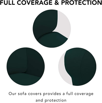 PureFit Stretch Couch Covers for Sofa Large Sofa Slipcovers Deep Teal | 1-Piece - Image 3