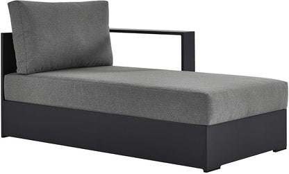 Modway Tahoe Powder-Coated Aluminum Outdoor Chaise Lounge in Gray Charcoal - Image 3