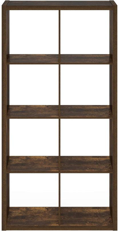 Furinno Cubicle Book Shelf, 8-Cube Bookshelf, Extra Thick Frame Horizontally & - Image 11