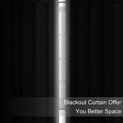 Blackout Curtains 42 x 95 inch/Light Grey Curtains Set of 2 Panels/Thermal - Image 3