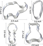 Baby Shower Cookie Cutters 8Pcs, Cute Shapes Baby Carriage Onesies Bottle Bib Clothes Elephant Bear Fondant Cutter, Sturdy Metal Biscuit Cutter Cookie Mold for Baby Shower Baking & Gift