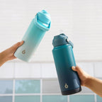 BJPKPK Water Bottle with Straw Lid, 32oz Vacuum Insulated Water Bottles, Metal Stainless Steel Thermos for Sports, Travel, BPA Free Leak Proof Thermos, Cups, Flasks, Tumblers,Sea Salt