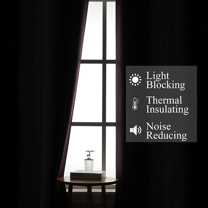 Black and Purple Ombre Blackout Curtains 84 Inch Length | Room Darkening - Image 3