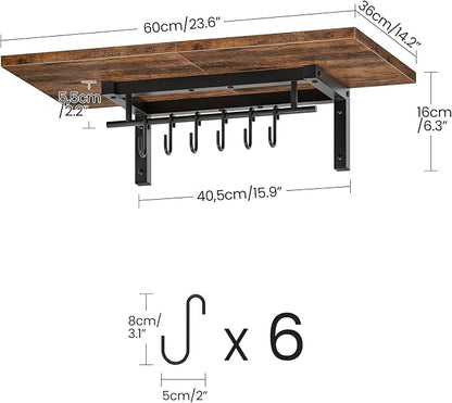 CHOEZON Wall-Mounted Pot Racks, Floating Shelves, Wall Shelves, Vintage Pot - Image 5