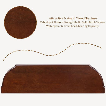 Solid Wood Retro Curved Console Table - Image 6