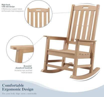 Psilvam Oversized Outdoor Rocking Chair, - Image 4