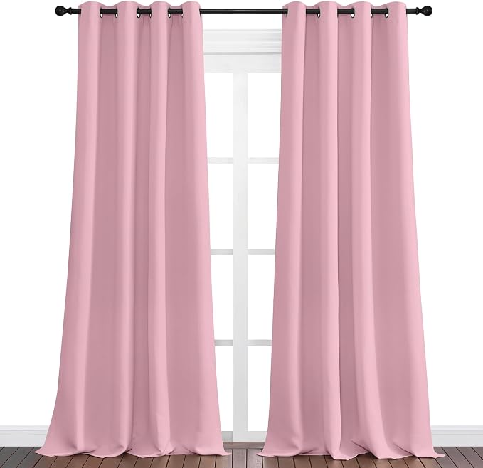 NICETOWN Crystal Pink Blackout Curtains 90" Long - Image 2