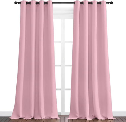 NICETOWN Crystal Pink Blackout Curtains 90" Long - Image 2