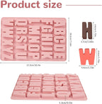 1 Pcs 26 Cavities Silicone Alphabet Chocolate Molds, Letter Molds for Chocolate, Candy, Cake, Biscuit, Large Depth, Easy Release and Clean