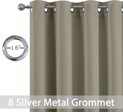 Yakamok Room Darkening Curtains 52x96 inch Length Taupe-Living Room | 2 panels - Image 2