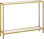 HOOBRO 39.4" Narrow Console Table, Tempered Glass Sofa Table, Behind Couch by HOOBRO