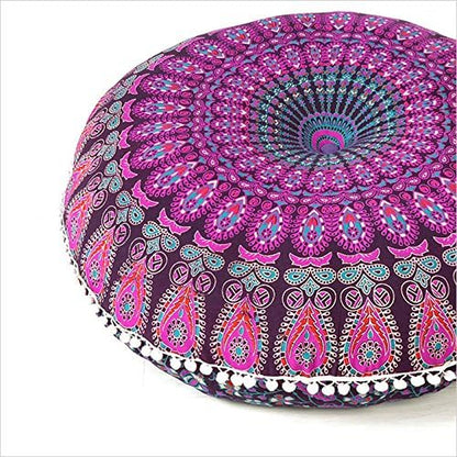 32" Purple Pink Mandala Floor Pillow Cover Meditation Cushion Seating Throw by EyesofIndia