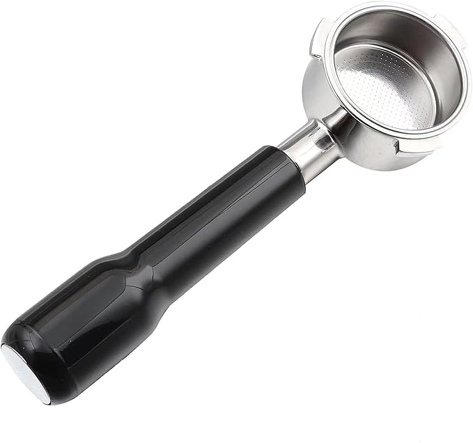 51mm 3 Ears Bottomless Portafilter for Delonghi Dedica EC680/EC685/EC785/EC820/EC850/EC860 SMEG Espresso Coffee Machine, Stainless Steel Basket Included ABS Handle Black
