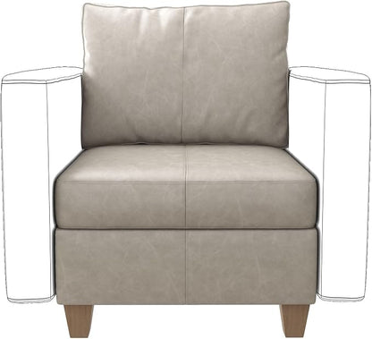 EASE MOOSE Middle Module Seat for Modular Sofa, Faux Leather Armless Chair - Image 3