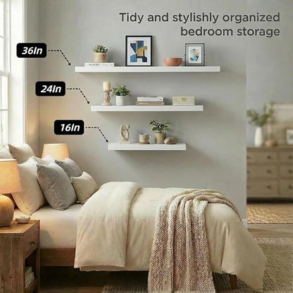 SAUMONIERES Floating Shelves Wall Shelf Solid Wood - Image 6