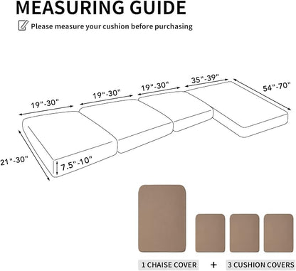 Easy-Going Stretch 4 Pieces Couch Cushion Covers - Image 2